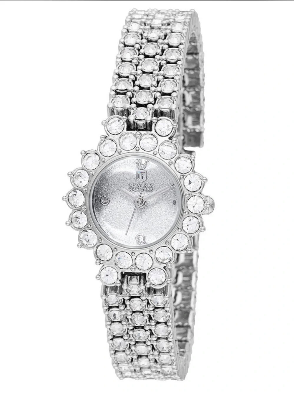 NEW Montres Prestige x Invicta MPW-0227 Crystal Rhinestone Silver Watch Glam